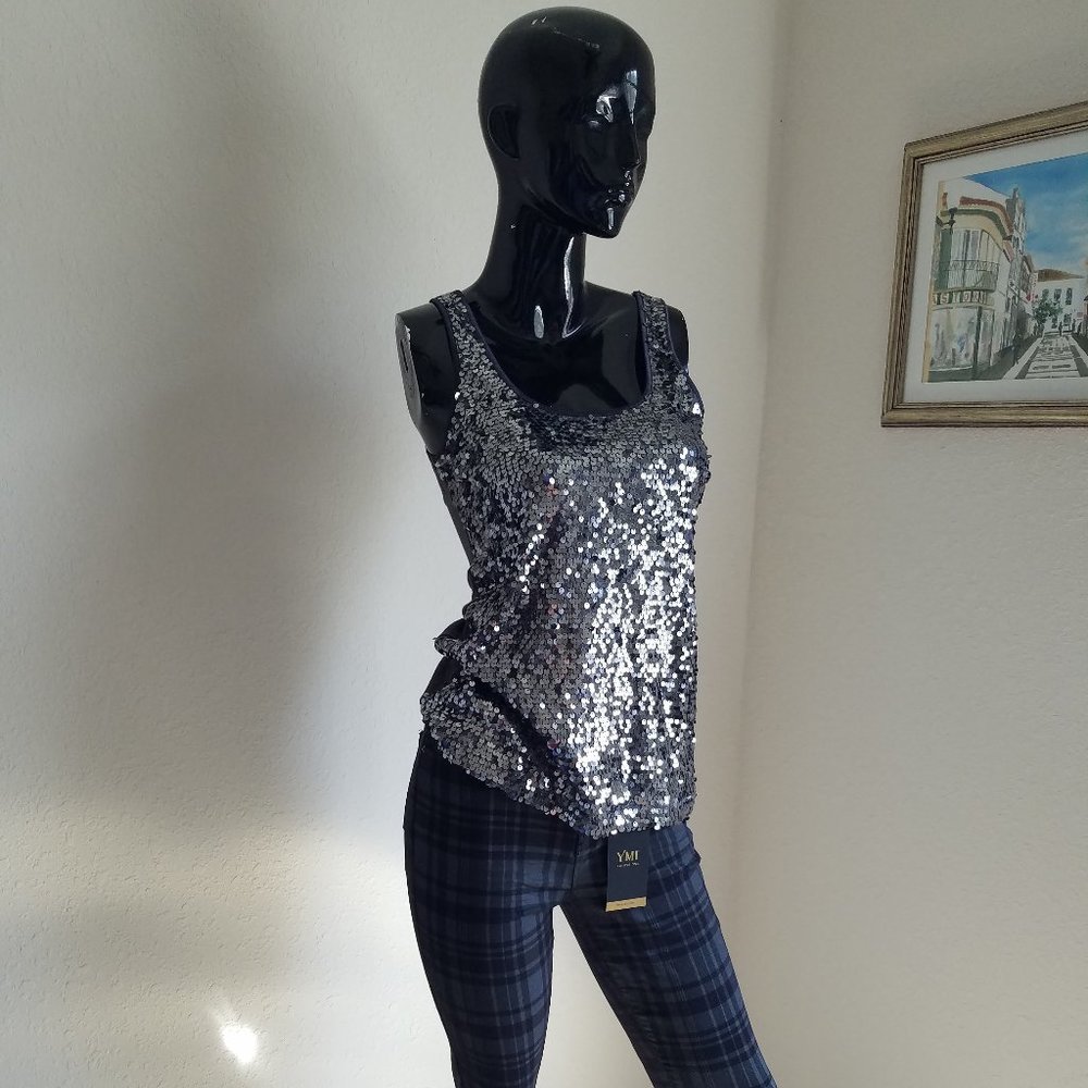 Express Sequine Gray Top - image 2